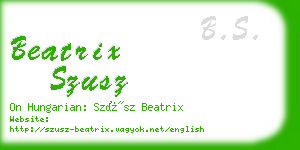 beatrix szusz business card